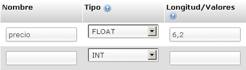 Data type float base table