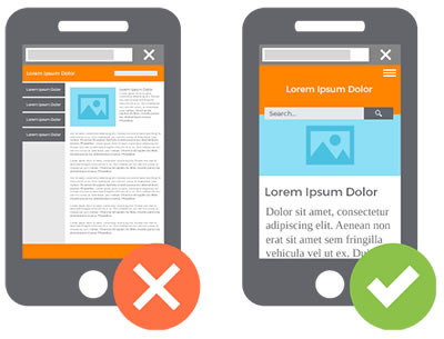 Good and bad example Responsive Web Design