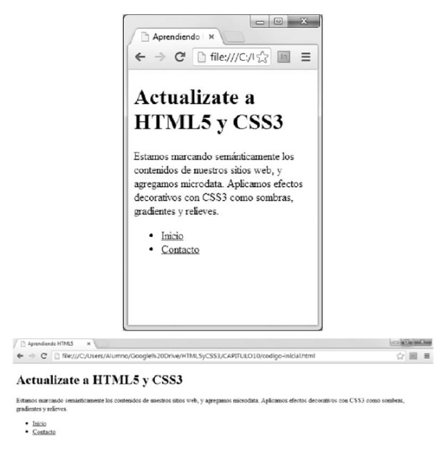 HTML document without adaptive style