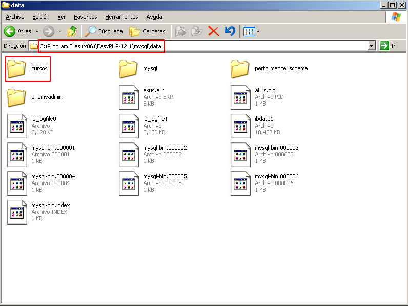 Physical files in database hard disk