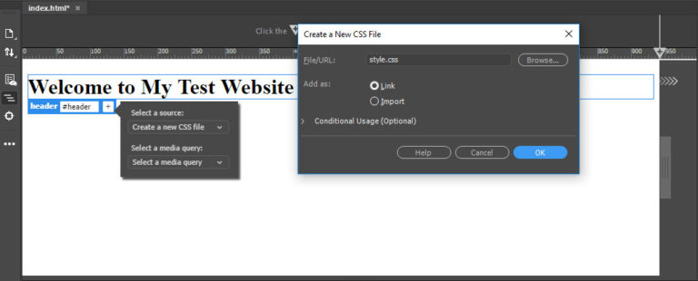 Crear hoja de estilo CSS con Dreamweaver