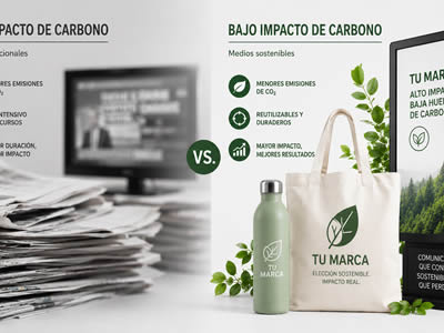 Comparación de la huella de carbono entre canales de medios
