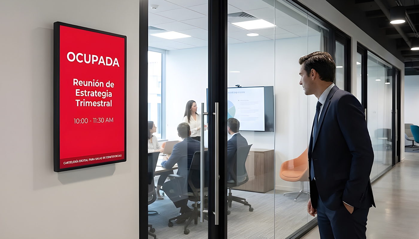 Señalización digital para salas: Maximiza productividad y eficiencia