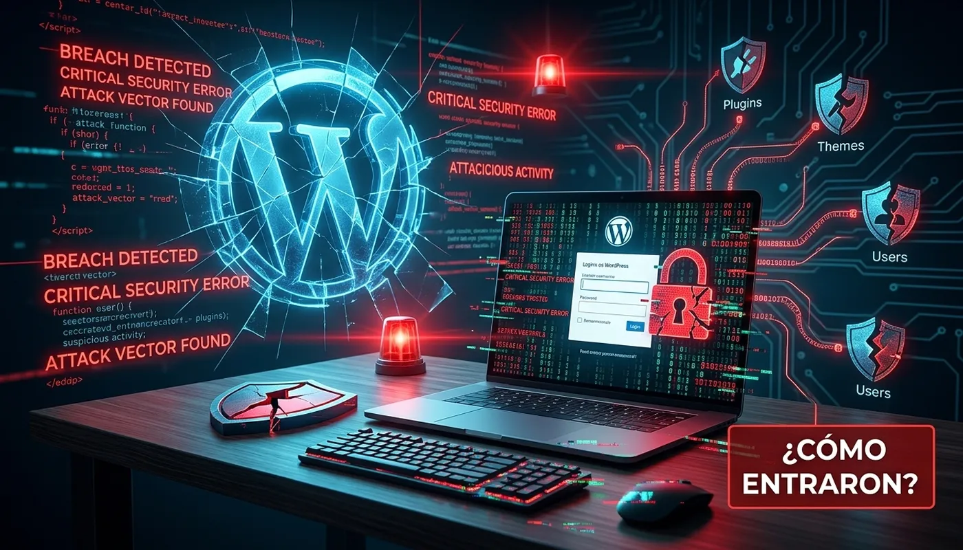 ¿Te han hackeado el WordPress? Cómo saber por dónde entraron - Descubre el vector de ataque en tu WordPress. Analiza logs, archivos modificados y usa el plugin gratuito de VulnCue para monitorear tu web